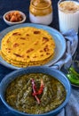 Punjabi traditional meal -Makke ki roti sarso ka saag Royalty Free Stock Photo