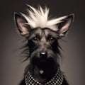 Punk dog with long hair isolated Royalty Free Stock Photo