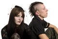 Punk fashion girl and boy in black clothes Royalty Free Stock Photo