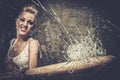 Punk girl with a bat Royalty Free Stock Photo