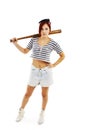 Punk girl with a bat Royalty Free Stock Photo