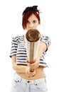 Punk girl with a bat Royalty Free Stock Photo