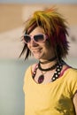 Punk Girl with Bright Colorful and Big Sunglasses