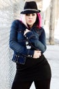 Punk girl woman pink hair Royalty Free Stock Photo