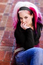 Punk girl woman pink hair Royalty Free Stock Photo