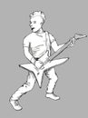 Punk guitarist sketch Royalty Free Stock Photo