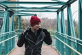 Punk guy posing in the city streets Royalty Free Stock Photo