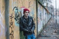 Punk guy posing in the city streets Royalty Free Stock Photo