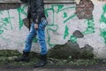 Punk guy posing in the city streets Royalty Free Stock Photo