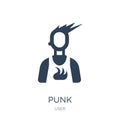 punk icon in trendy design style. punk icon isolated on white background. punk vector icon simple and modern flat symbol for web