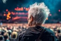 Punk old woman person rock concert. Generate Ai Royalty Free Stock Photo