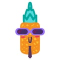 Punk pineapple cartoon vector emoji