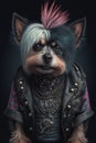 Punk rock dog. Funny pet Royalty Free Stock Photo