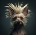 Punk rock dog with long hair isolated Royalty Free Stock Photo