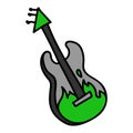 Punk rock guitar vector illustration clipart. Simple alternative sticker. Kids emo rocker cute hand drawn cartoon grungy