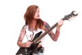 Punk rock guitarist girl Royalty Free Stock Photo