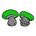 Punk rock satans bolette mushroom vector illustration. Simple alternative sticker clipart. Kids emo rocker cute hand Royalty Free Stock Photo