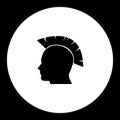 Punk style head simple silhouette black icon