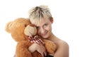 Punk teen girl with teddy Royalty Free Stock Photo