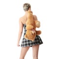 Punk teen girl with teddy Royalty Free Stock Photo