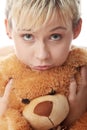 Punk teen girl with teddy bear Royalty Free Stock Photo