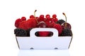 Punnet of fresh red summer fruits