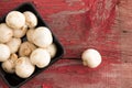 Punnet of fresh white button mushrooms Royalty Free Stock Photo