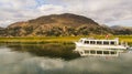 Puno, Peru - Circa May 2014: Tourist boat in Lake Titicaca near Puno