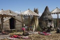 Puno Peru, Lake Titicaca, floating islands made with reeds, street sale of own crafts October 2020 Royalty Free Stock Photo