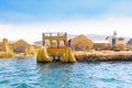 Puno Peru Titicaca lake rush boat moored