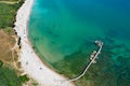 The Punta Aderci coast in Abruzzo and Italy with traditional fishing platform Trabocchi. Italy Vasto Royalty Free Stock Photo