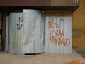 Local store vandalized by protesters in Punta Arenas, Chile