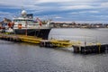 A Royal Research Ship Discovery in Punta Arenas Port, Chile Royalty Free Stock Photo