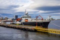 A Royal Research Ship Discovery in Punta Arenas Port, Chile Royalty Free Stock Photo