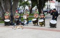 Punta Arenas, Chile, street musicians in the Central square of the city. Royalty Free Stock Photo