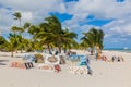 PUNTA CANA, DOMINICAN REPUBLIC - DECEMBER 8, 2018: Paintings for sale at Bavaro beach, Dominican Republ Royalty Free Stock Photo