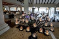 PUNTA CANA, DOMINICAN REPUBLIC - MARCH 19, 2017: A creative tree formed from natural candles inside the lobby of the Paradisus Hot