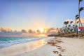 Vacation in Dominican Republic. Sunset sandy beach Royalty Free Stock Photo