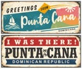 Punta cana retro greeting card souvenir