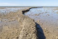 Punta Candor beach, Rota, Cadiz, Spain. Fishing weir, fish weir, fishgarth or kiddle Royalty Free Stock Photo