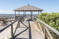 Punta Candor beach, Rota, Cadiz, Spain. Fishing weir, fish weir, fishgarth or kiddle