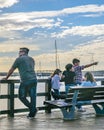 People at Punta del Este Waterfront Boardwalk