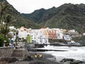 Punta del Hidalgo town in Tenerife island. Touristic area and surfing spot