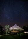 PUNTA GORDA, BELIZE - Feb 16, 2019: Cotton Tree Lodge at night