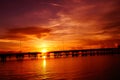 Punta Gorda Bridge at Sunset Royalty Free Stock Photo