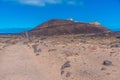 Punta Martino lighthouse at Isla de Lobos, Canary islands, Spain Royalty Free Stock Photo