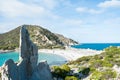 Punta is Molentis bay from top, Villasimius, Cagliari, Sardinia Royalty Free Stock Photo