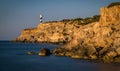 Punta Moscarter Lighthouse Portinatx - Late Evening Royalty Free Stock Photo