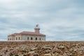Punta Nati Lighthouse, located in North West of Minorca, in Balearic Islands, Spain