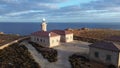 Punta Nati lighthouse in Menorca aerial shot